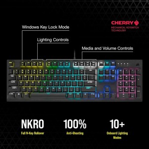 کیبورد گیمینگ مکانیکال با سیم کورسیر مدل  K60 RGB PRO CHERRY VIOLA
